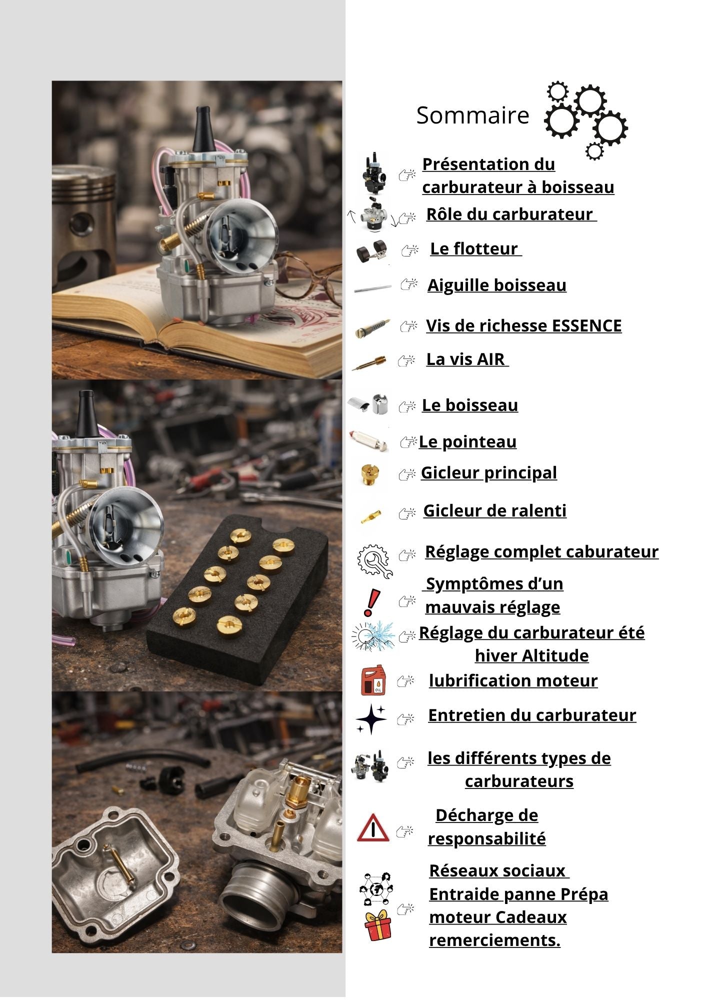 Manuel technique DIGITAL Réglage carburateur MOTO, SCOOTER ,BOOSTER ,MOB ,2T 4T